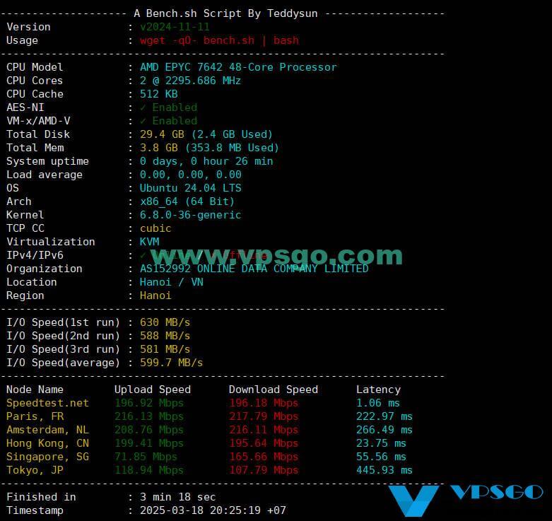 Data Online越南VPS整体测评